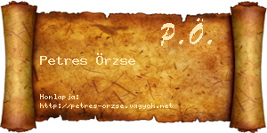 Petres Örzse névjegykártya